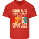 Good DJs Aren't Cheap Funny DJing Mens V-Neck Cotton T-Shirt Red