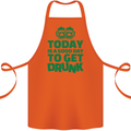 Good Day to Get Drunk St. Patrick's Day Cotton Apron 100% Organic Orange