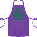 Good Day to Get Drunk St. Patrick's Day Cotton Apron 100% Organic Purple