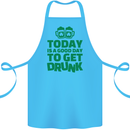 Good Day to Get Drunk St. Patrick's Day Cotton Apron 100% Organic Turquoise
