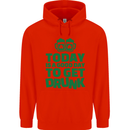 Good Day to Get Drunk St. Patrick's Day Mens 80% Cotton Hoodie Bright Red