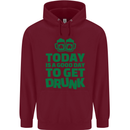 Good Day to Get Drunk St. Patrick's Day Mens 80% Cotton Hoodie Maroon