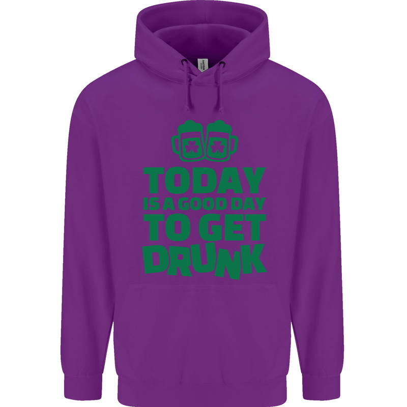 Good Day to Get Drunk St. Patrick's Day Mens 80% Cotton Hoodie Purple