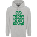 Good Day to Get Drunk St. Patrick's Day Mens 80% Cotton Hoodie Sports Grey