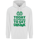 Good Day to Get Drunk St. Patrick's Day Mens 80% Cotton Hoodie White