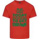 Good Day to Get Drunk St. Patrick's Day Mens Cotton T-Shirt Tee Top Red