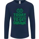 Good Day to Get Drunk St. Patrick's Day Mens Long Sleeve T-Shirt Navy Blue