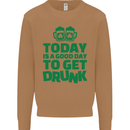 Good Day to Get Drunk St. Patrick's Day Mens Sweatshirt Jumper Caramel Latte
