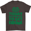 Good Day to Get Drunk St. Patrick's Day Mens T-Shirt Cotton Gildan Dark Chocolate