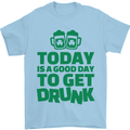 Good Day to Get Drunk St. Patrick's Day Mens T-Shirt Cotton Gildan Light Blue
