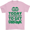 Good Day to Get Drunk St. Patrick's Day Mens T-Shirt Cotton Gildan Light Pink