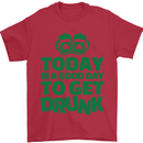 Good Day to Get Drunk St. Patrick's Day Mens T-Shirt Cotton Gildan Red