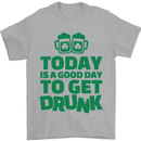 Good Day to Get Drunk St. Patrick's Day Mens T-Shirt Cotton Gildan Sports Grey