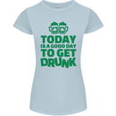 Good Day to Get Drunk St. Patrick's Day Womens Petite Cut T-Shirt Light Blue