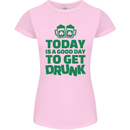 Good Day to Get Drunk St. Patrick's Day Womens Petite Cut T-Shirt Light Pink