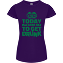 Good Day to Get Drunk St. Patrick's Day Womens Petite Cut T-Shirt Purple