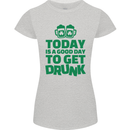 Good Day to Get Drunk St. Patrick's Day Womens Petite Cut T-Shirt Sports Grey
