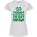 Good Day to Get Drunk St. Patrick's Day Womens Petite Cut T-Shirt White