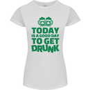 Good Day to Get Drunk St. Patrick's Day Womens Petite Cut T-Shirt White