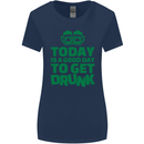 Good Day to Get Drunk St. Patrick's Day Womens Wider Cut T-Shirt Navy Blue