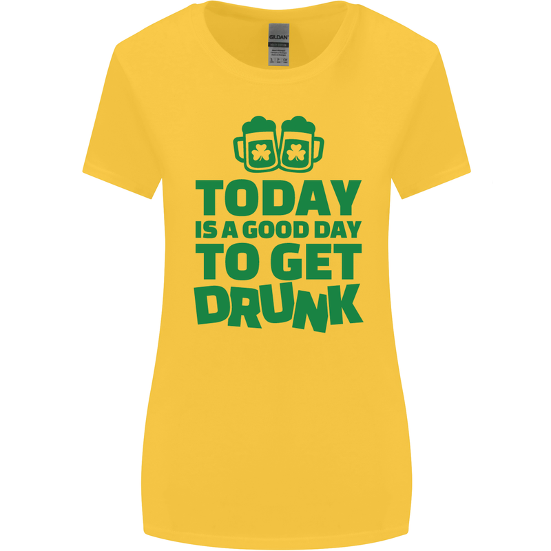 Good Day to Get Drunk St. Patrick's Day Womens Wider Cut T-Shirt Yellow