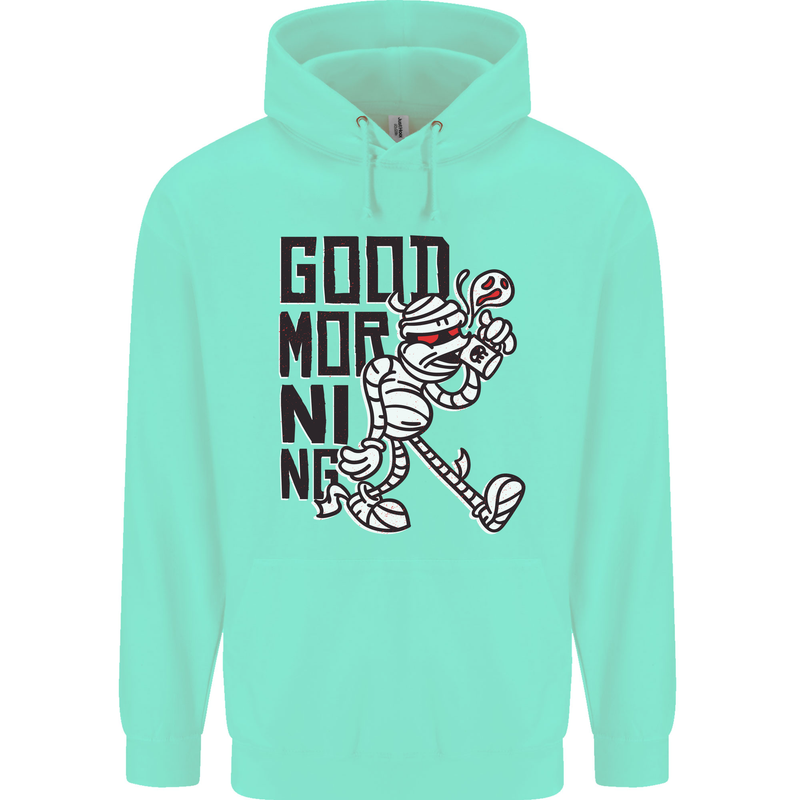 Good Morning Mummy Coffee Halloween Mens 80% Cotton Hoodie Peppermint