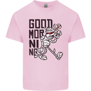 Good Morning Mummy Coffee Halloween Mens Cotton T-Shirt Tee Top Light Pink