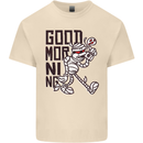 Good Morning Mummy Coffee Halloween Mens Cotton T-Shirt Tee Top Natural