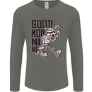 Good Morning Mummy Coffee Halloween Mens Long Sleeve T-Shirt Charcoal