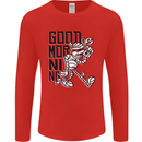 Good Morning Mummy Coffee Halloween Mens Long Sleeve T-Shirt Red