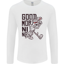 Good Morning Mummy Coffee Halloween Mens Long Sleeve T-Shirt White