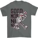 Good Morning Mummy Coffee Halloween Mens T-Shirt 100% Cotton Charcoal