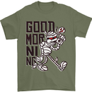 Good Morning Mummy Coffee Halloween Mens T-Shirt 100% Cotton Military Green