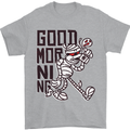 Good Morning Mummy Coffee Halloween Mens T-Shirt 100% Cotton Sports Grey