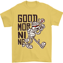 Good Morning Mummy Coffee Halloween Mens T-Shirt 100% Cotton Yellow