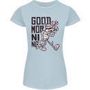 Good Morning Mummy Coffee Halloween Womens Petite Cut T-Shirt Light Blue