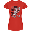 Good Morning Mummy Coffee Halloween Womens Petite Cut T-Shirt Red