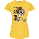 Good Morning Mummy Coffee Halloween Womens Petite Cut T-Shirt Yellow