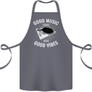 Good Music Vibes DJ Decks Vinyl Turntable Cotton Apron 100% Organic Steel
