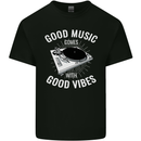 Good Music Vibes DJ Decks Vinyl Turntable Kids T-Shirt Childrens Black