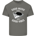Good Music Vibes DJ Decks Vinyl Turntable Kids T-Shirt Childrens Charcoal