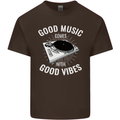 Good Music Vibes DJ Decks Vinyl Turntable Kids T-Shirt Childrens Chocolate