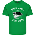 Good Music Vibes DJ Decks Vinyl Turntable Kids T-Shirt Childrens Irish Green