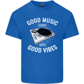 Good Music Vibes DJ Decks Vinyl Turntable Kids T-Shirt Childrens Royal Blue