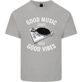 Good Music Vibes DJ Decks Vinyl Turntable Kids T-Shirt Childrens Sports Grey