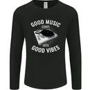 Good Music Vibes DJ Decks Vinyl Turntable Mens Long Sleeve T-Shirt Black
