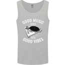 Good Music Vibes DJ Decks Vinyl Turntable Mens Vest Tank Top Sports Grey