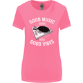 Good Music Vibes DJ Decks Vinyl Turntable Womens Wider Cut T-Shirt Azalea