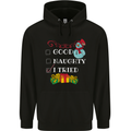 Good Naughty I Tried Funny Christmas Xmas Childrens Kids Hoodie Black
