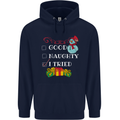 Good Naughty I Tried Funny Christmas Xmas Childrens Kids Hoodie Navy Blue